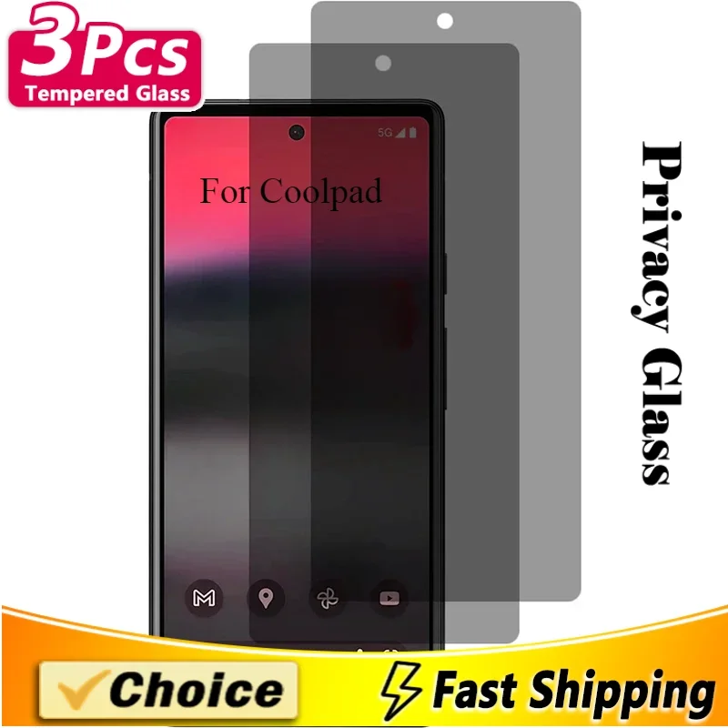 3 Pieces Anti Glare Privacy Tempered Glass For Coolpad Cool 20Pro 20S 20 Anti-Spy Screen Protector Phone Glass Film Anti-Scratch