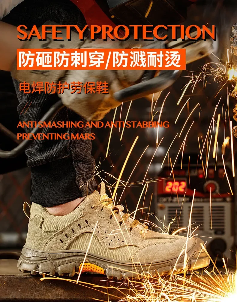 Labor Insurance Shoes for Men Smash-proof  Puncture-proof Insulation Electric Welding Anti-scalding Light Wear-resistant Soft