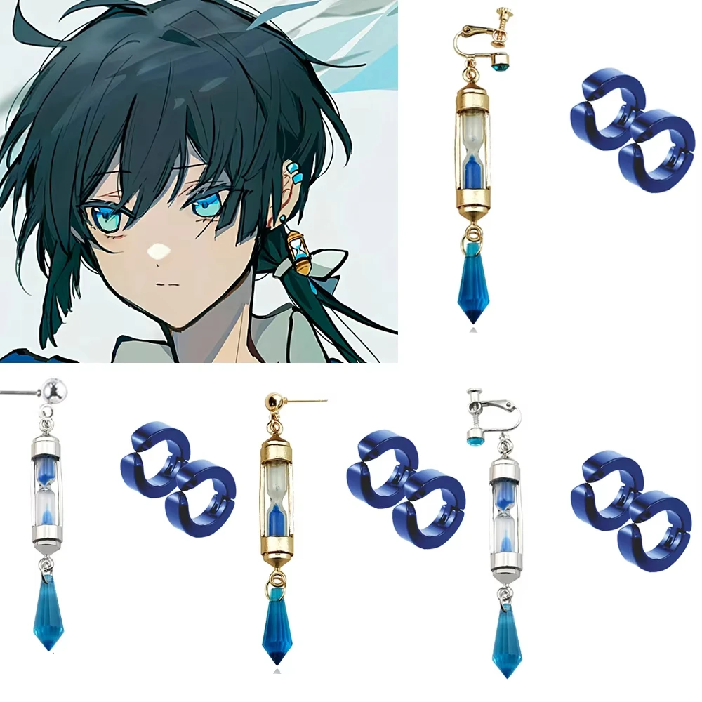 Anime Vanitas Earrings The Case Study of Vanitas No Karte Props Hourglass Earrings Ear Cuff Cosplay Jewelry Charms Gifts