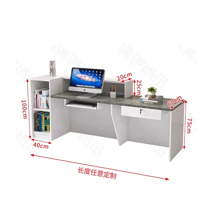 Beauty Modern Reception Desk Luxury Nordic Office Simple Reception Desks Salon Cashier Mostrador Recepción Commercial Furniture
