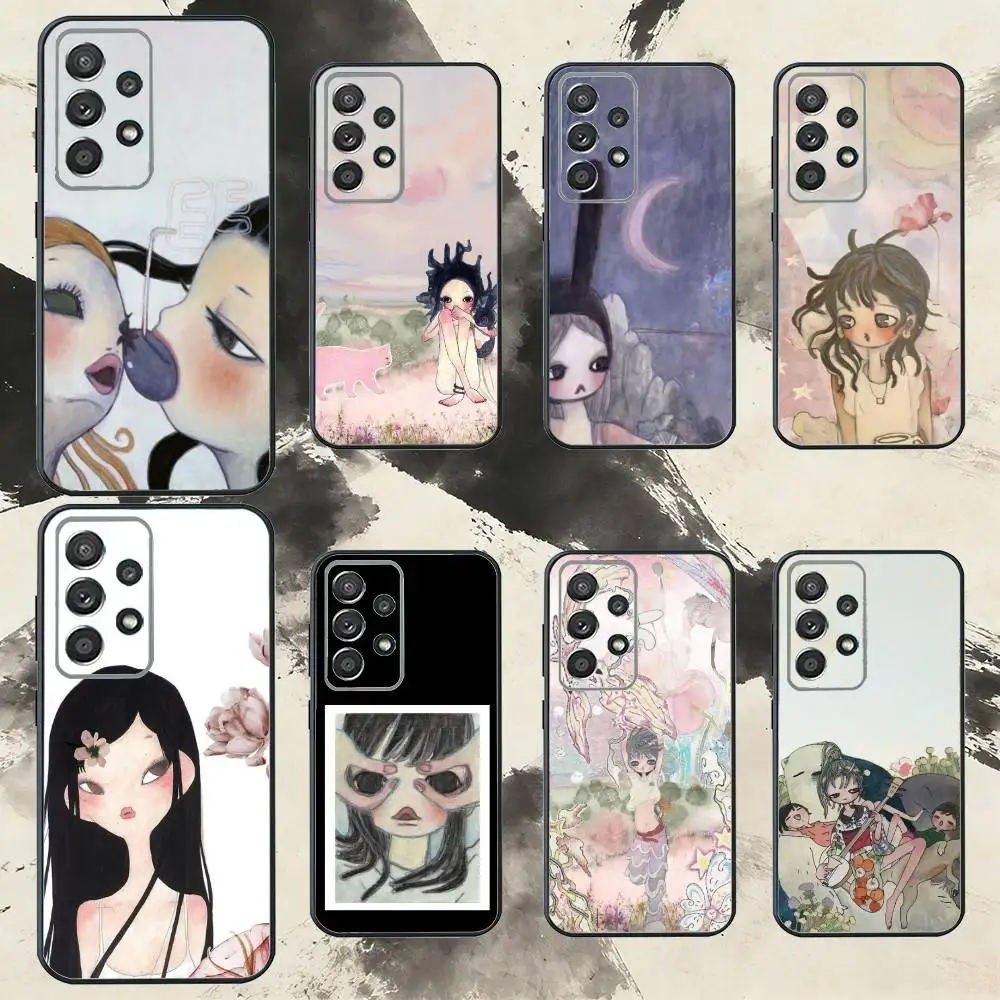 حافظة هاتف A-Art A-Aya T-Takano لهاتف سامسونج S25، S24، S21، S22، S23، S30، Ultra، S20، Plus، Fe، Note، 10,9,5G غطاء أسود