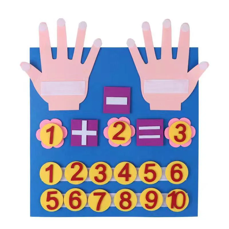 Early Learning Conselho Educacional para Crianças, Felt Finger Numbers, Math Counting, Montessori Baby Toddler, Ensino Aid Brinquedos para Kid