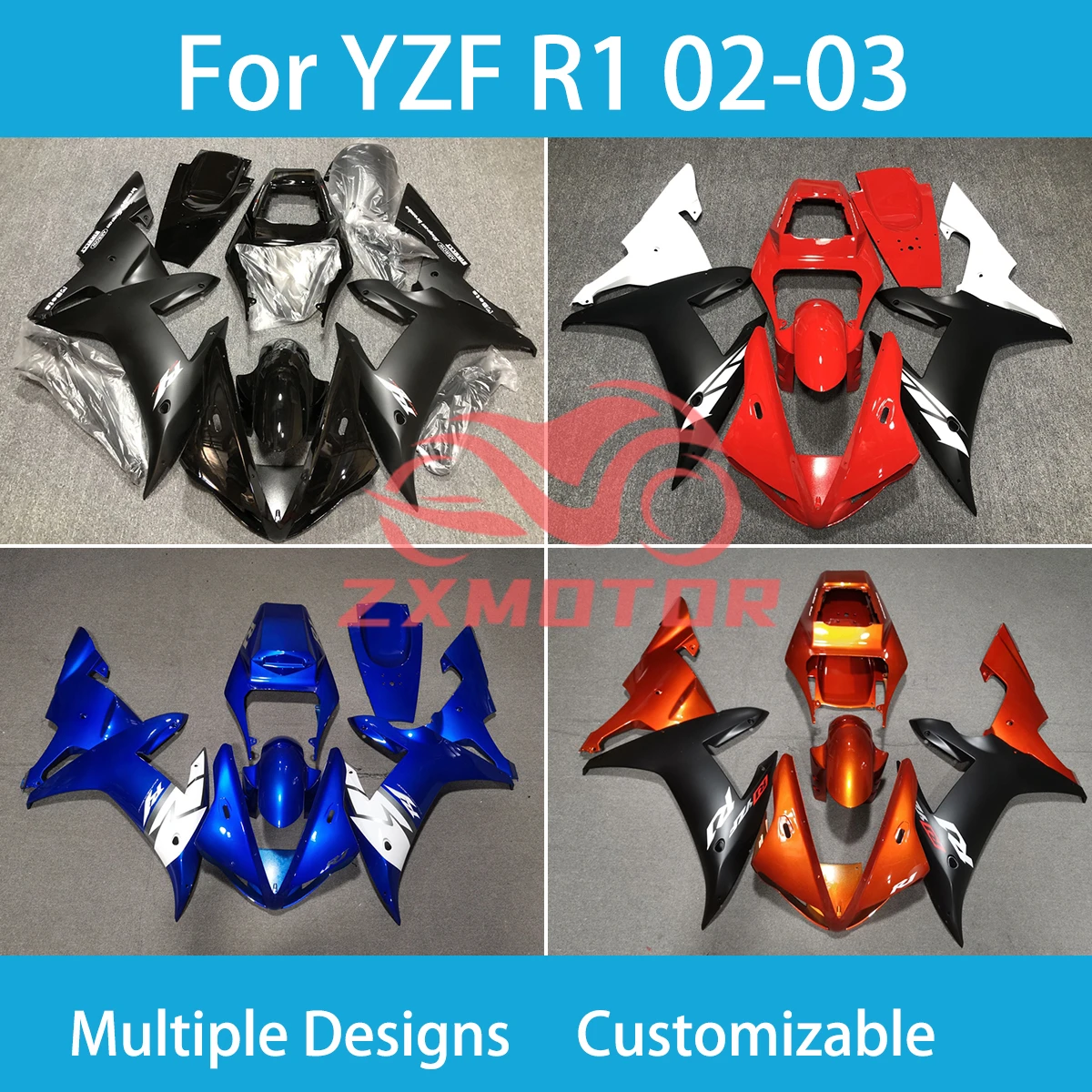 Fairings for Yamaha YZF R1 02 03 Motorcycle Fairing Kit ABS Injection Bodywork Set Complete Parts R 1 2002 2003