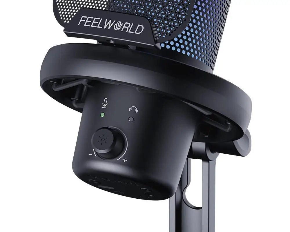 FEELWORLD VM1 USB Arm Stand Usb Wired Mic Desktop Adjustable With Rgb Light Gaming Microphones Led Condenser Microphone Podcast