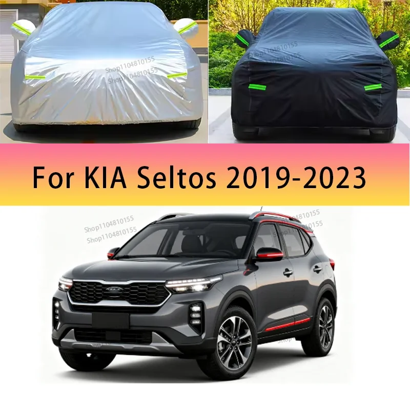 For KIA Seltos 2019-2023 Outdoor Protection Full Car Covers Snow Cover Sunshade Waterproof Dustproof Exterior Car accessories