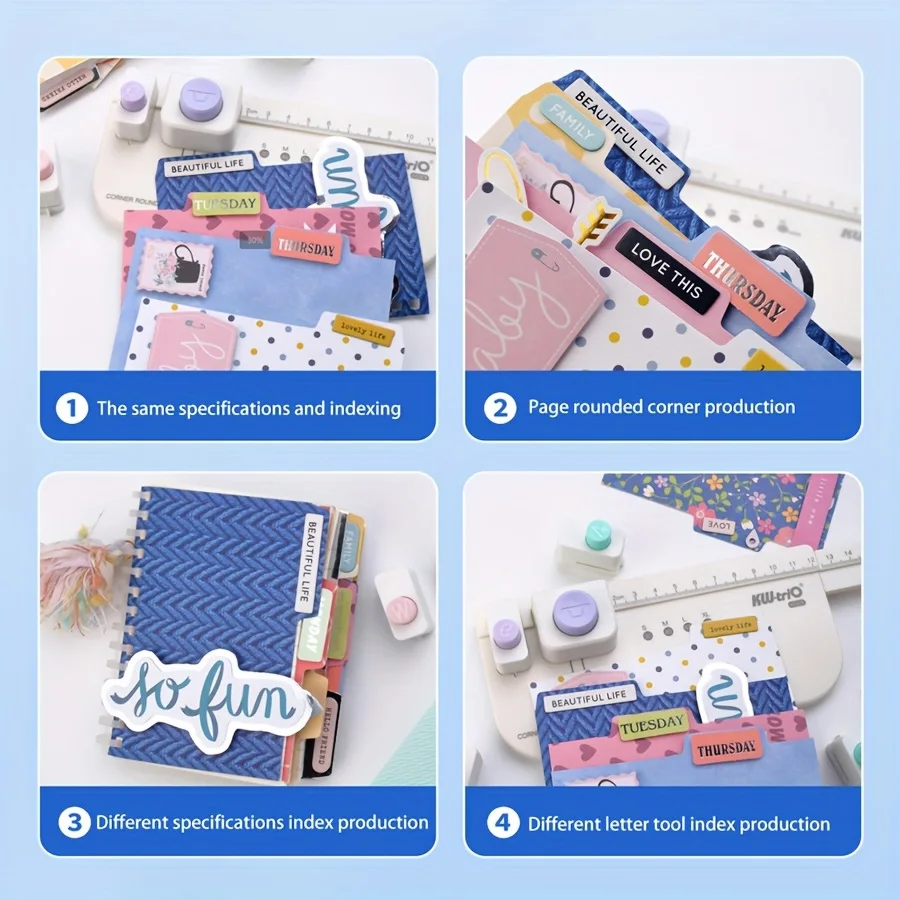 1pc DIY Multifunctional divider page- Index rounded corner cutting, no need for punching, clipboard organization for office work