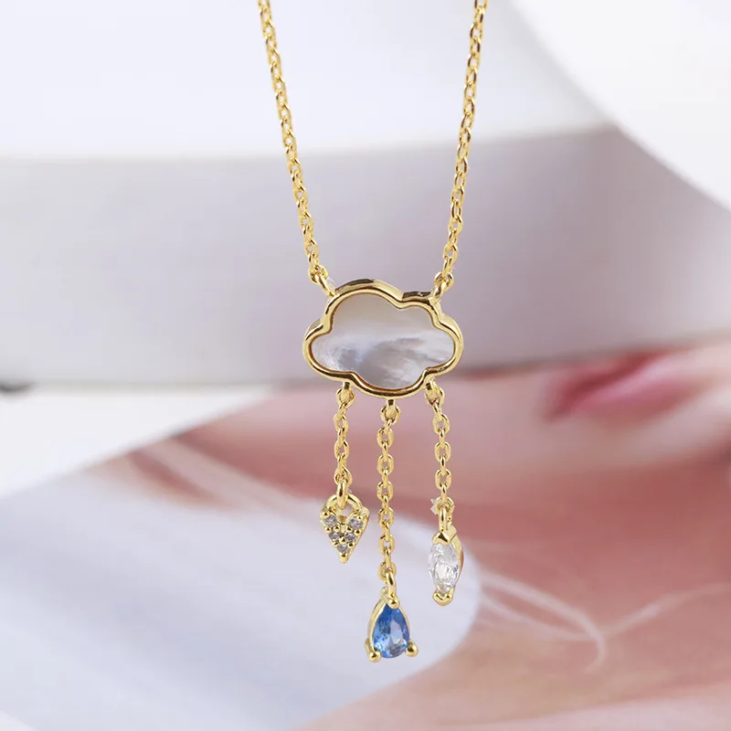 

Jewelry 1:1 41+8cm Shell Clouds Pendant Necklace For Women Best Gift to Wife Mom Girlfriend Fashion Jewelry