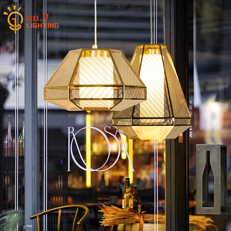 Industrial Luxury Gold Lustre Designer Pendant Lights LED E27 Hollow Carving Modern Hanging Lamp Restaurant Bedroom Bedside Bar