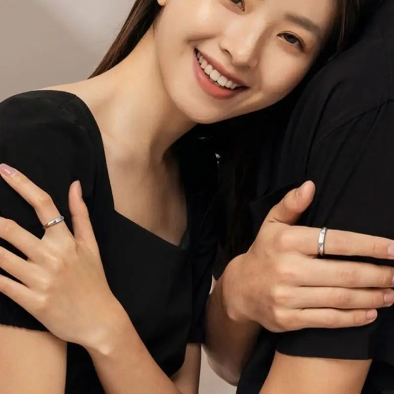 

1 пара секретных проекционных колец из стерлингового серебра, кольцо на палец регулируемого размера для пар, аксессуар ручной