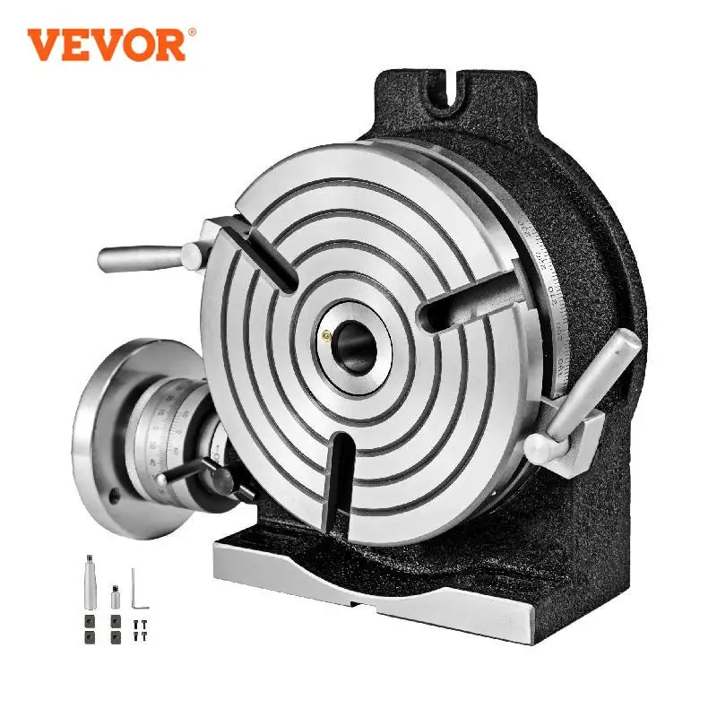 VEVOR Rotary Table 8 Inch/200 MM Horizontal Vertical MT-3 Rotary Table 3-Slot / 4-Slot for Milling 360 Degrees Precision Working