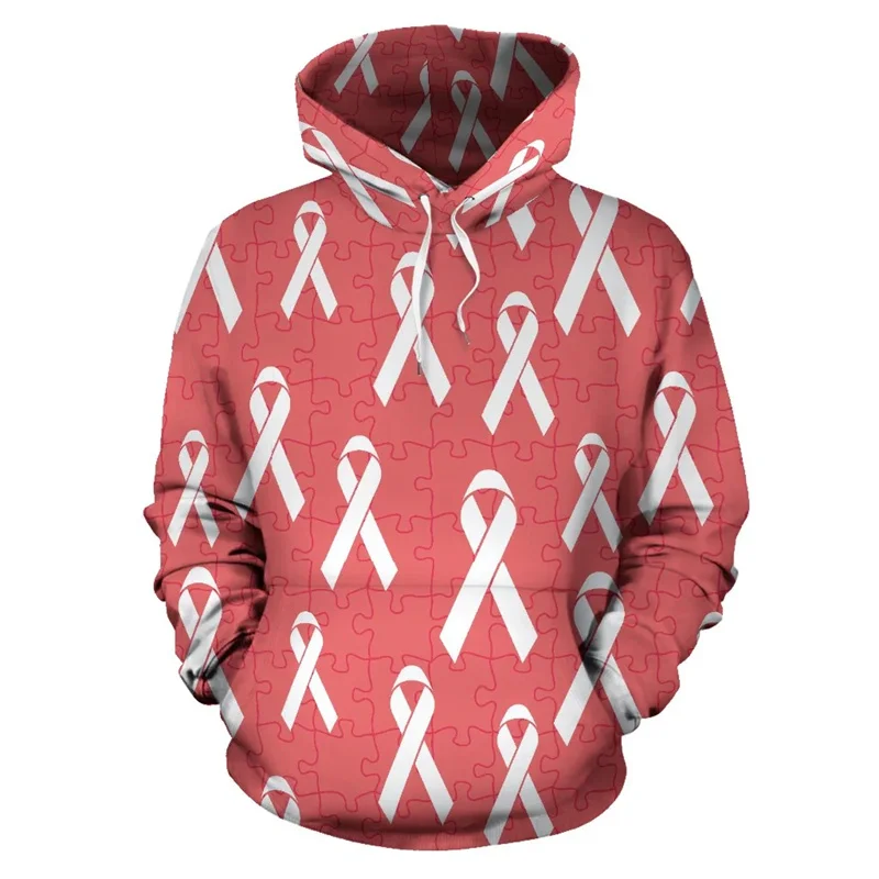 BREAST CANCER AWARENESS 3D Printed New In Hoodies & Sweatshirts Pink Ribbons Graphic Pullovers Women Fashion Hooded Hoody Hoodie