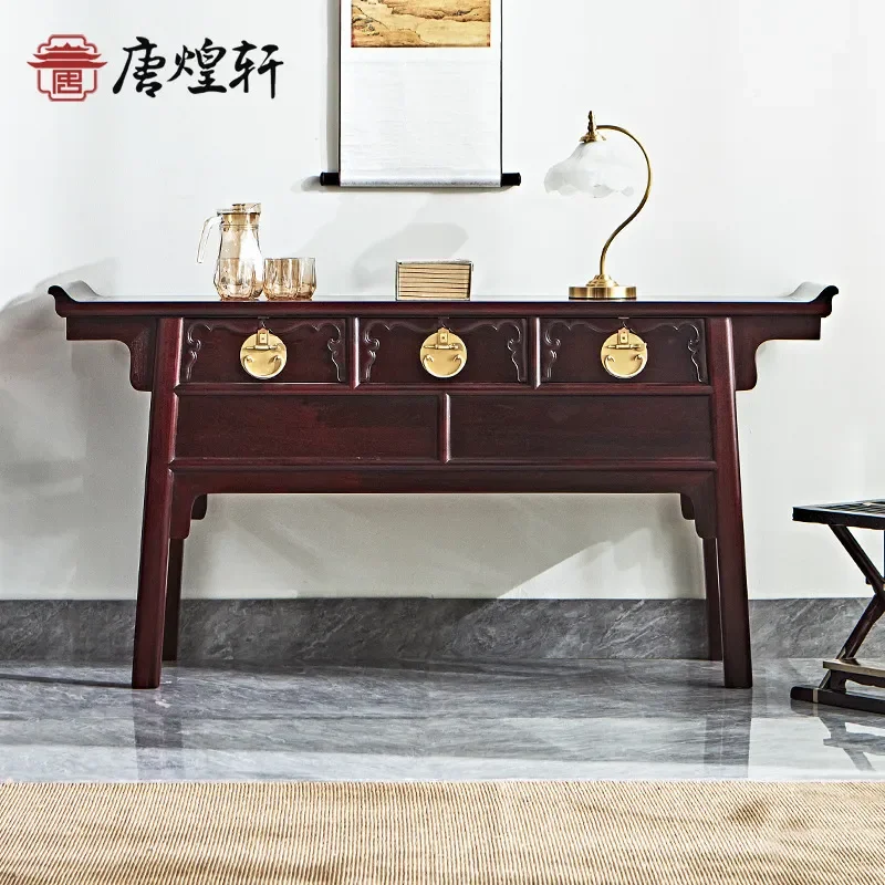 For Chinese Solid Wood Mahogany Blood Sandalwood Door Cabinet Two Drawer Side Storage Cabinet Furniture