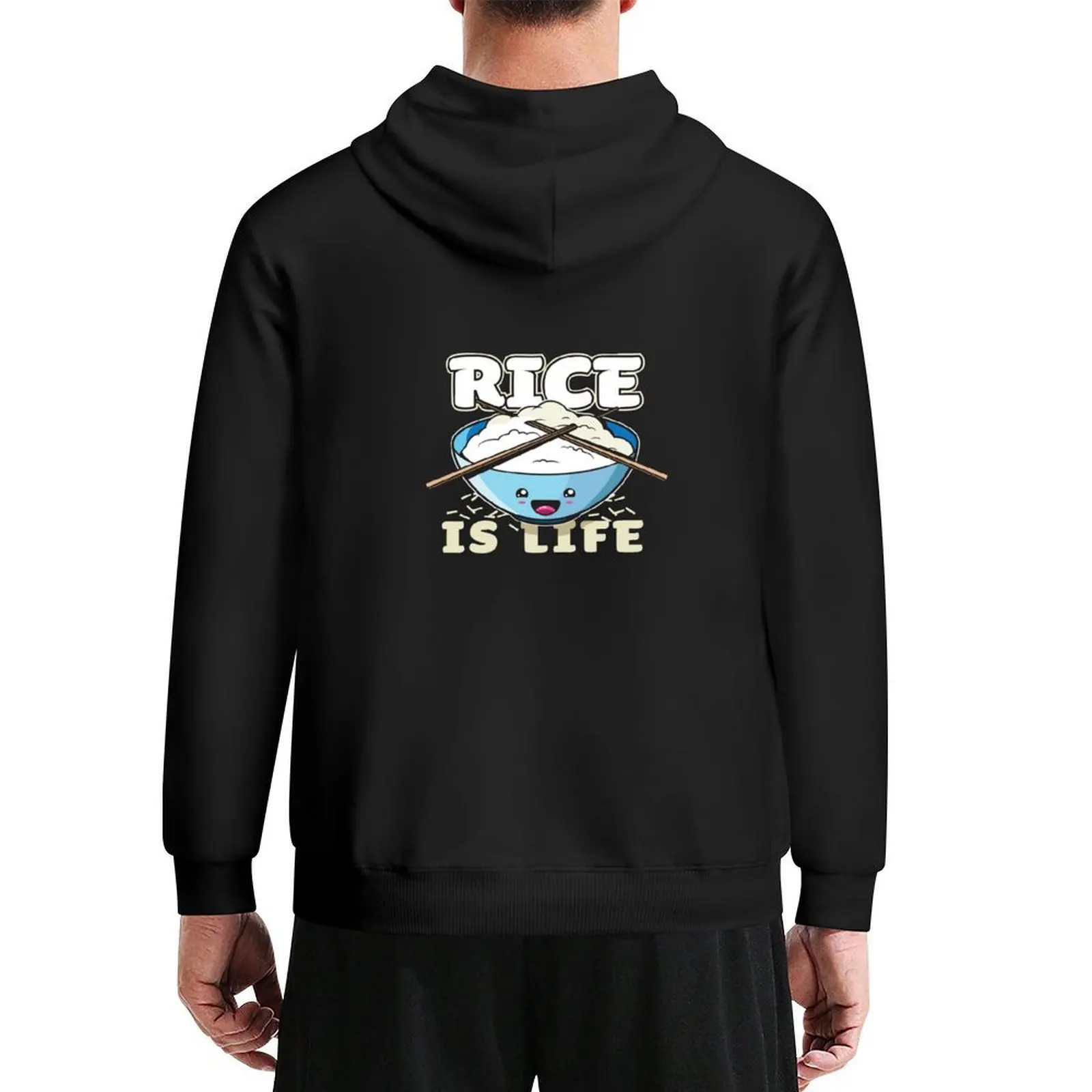 

Rice is Life Kawaii Anime Cute Character Food Rice Filipino Hoodie mens clothes new hoodies and sweatshirts