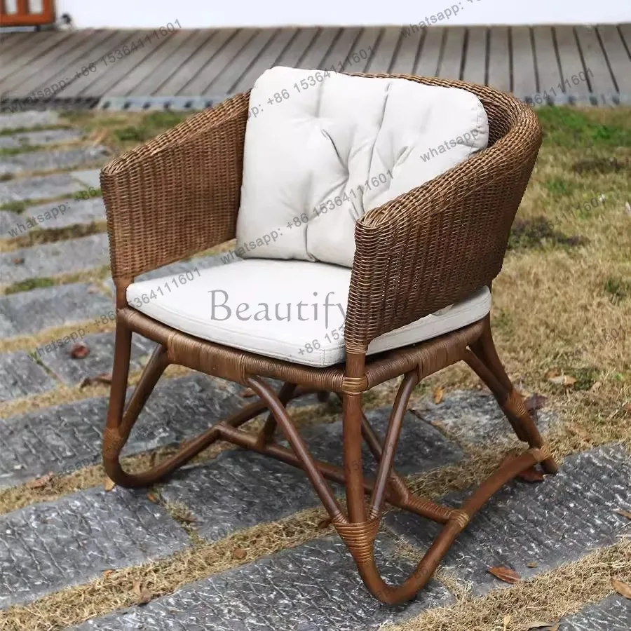 Natural vine handmade wabi-sabi wind home balcony B & B backrest rattan chair