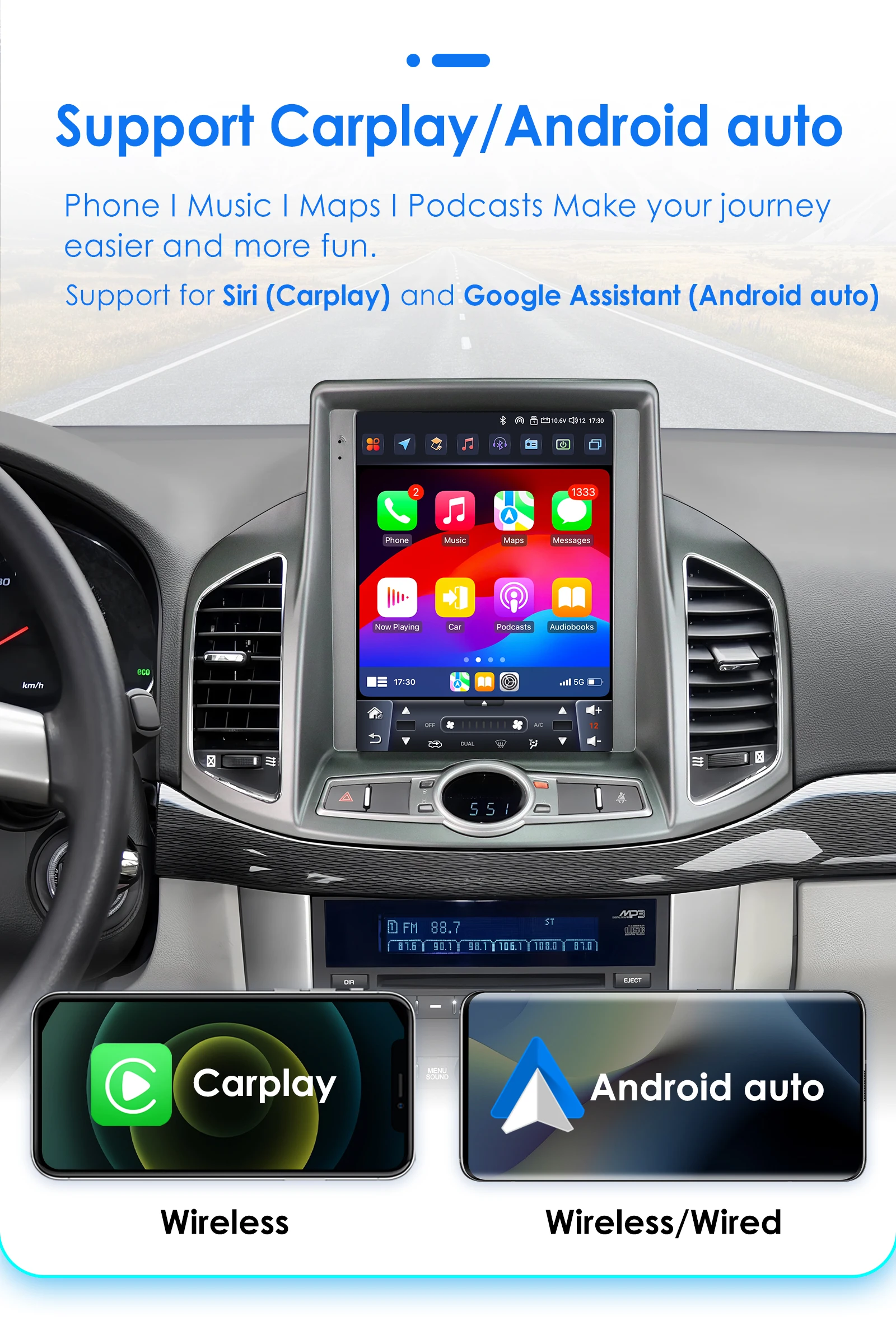 9.7 "7862 أندرويد 14 راديو السيارة لشروليه كابتيفا 2011-2017 الوسائط المتعددة Carplay أندرويد السيارات 360 كاميرا نظام تحديد المواقع ستيريو 2din الشاشة