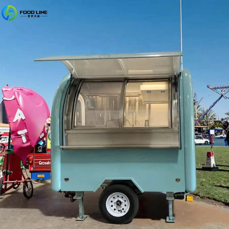

Customized Outdoor Mobile Food Truck Durable Customized Large Capacity Food Trailer for Coffee Ice Cream Hot Dog