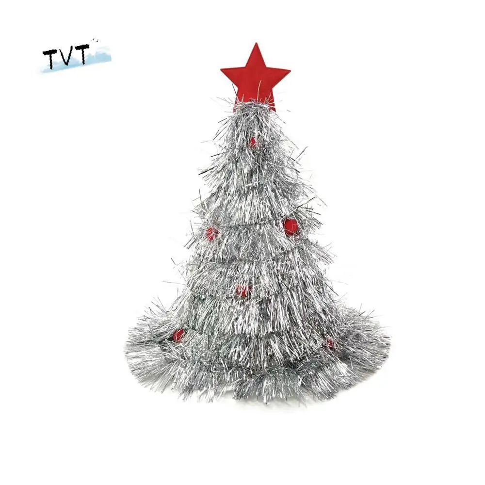 

For Adult Cloth Home For Kids Non-woven Rain Silk Gift Christmas Hat Xmas Ornaments Christmas Decor Christmas Tree Hat