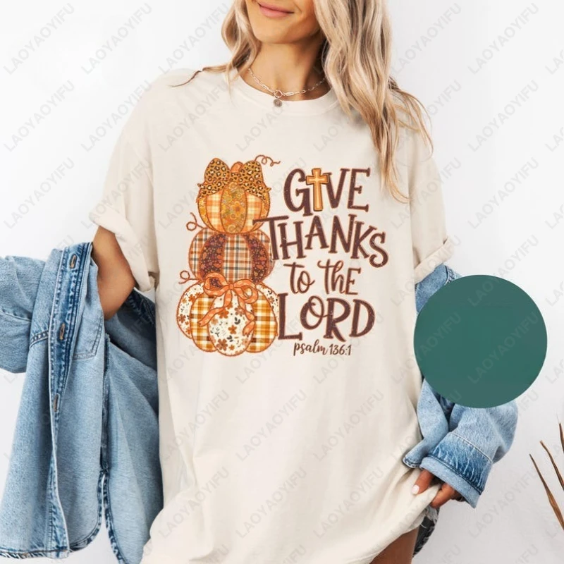 كريستيان يسوع الصليب الخريف تعطي شكرا الرب القمم شاكرين ممتن ليوبارد اليقطين الموسم القطن التي شيرت الرجال النساء الإيمان تيز