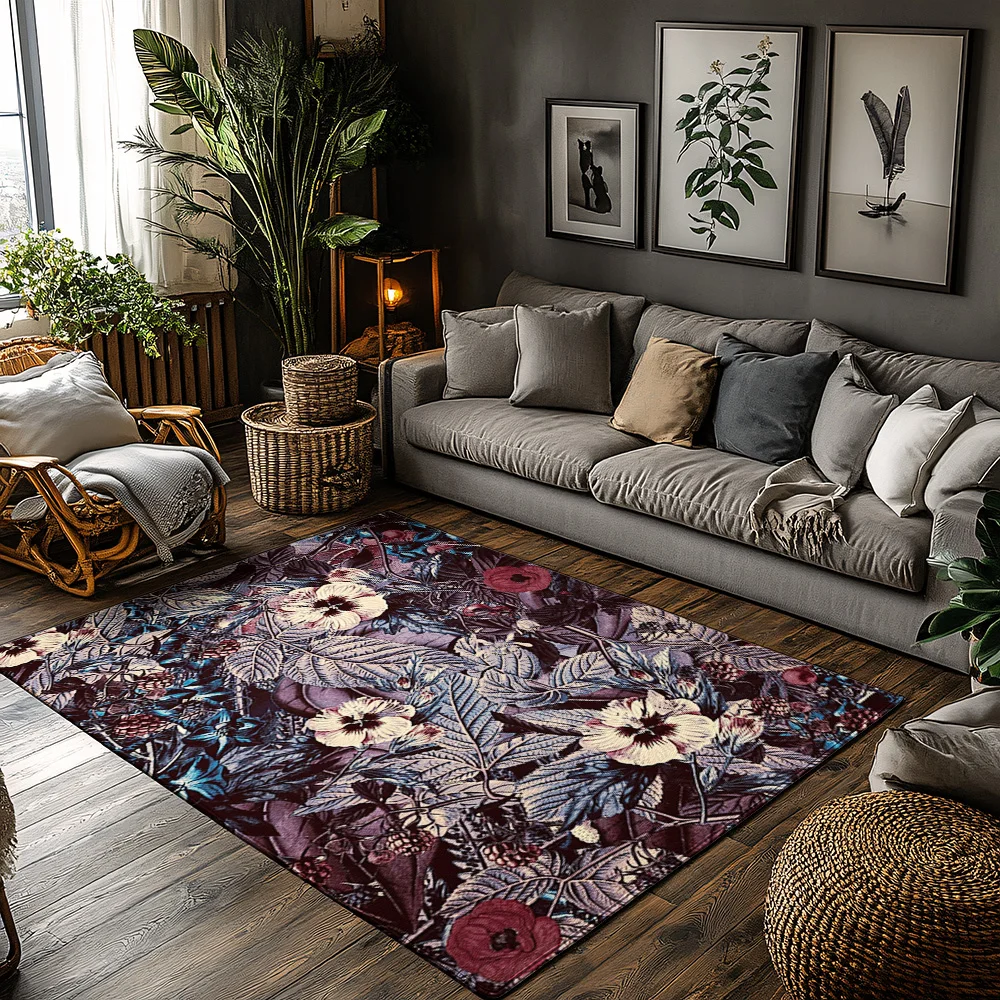 Botanical Floral Doormat Indoor Outdoor Rug Washable Entrance Mat Farmhouse Decor Welcome Mat Home Decor Floor Covering Entryway