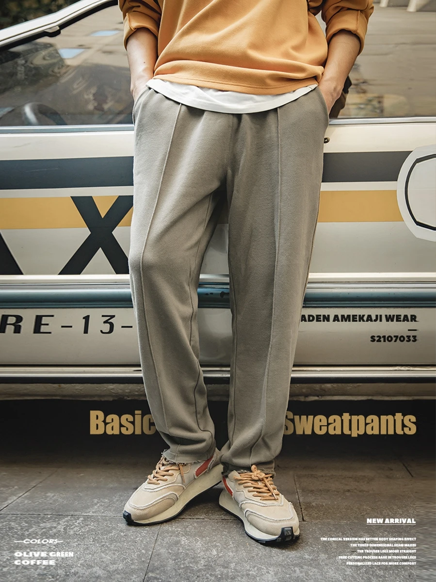 

Мужские трикотажные брюки Maden Workwear свободного кроя с прямыми штанинами, повседневные, с эластичным поясом, осенние, длинные, удобные, в стиле кэжуал