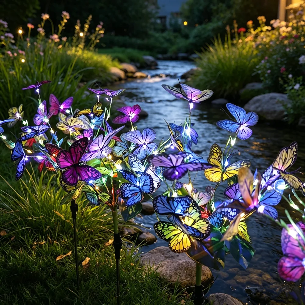 

1pc Outdoor Courtyard Decorative Lamp Festival Garden Lights Solar Garden Butterfly Lights for Yard Garden Yard Path Decoration