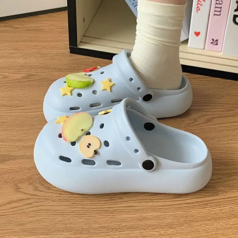 

Women's platform fun cute apple hole shoes summer outdoor new cartoon non-slip beach slippers EVA material