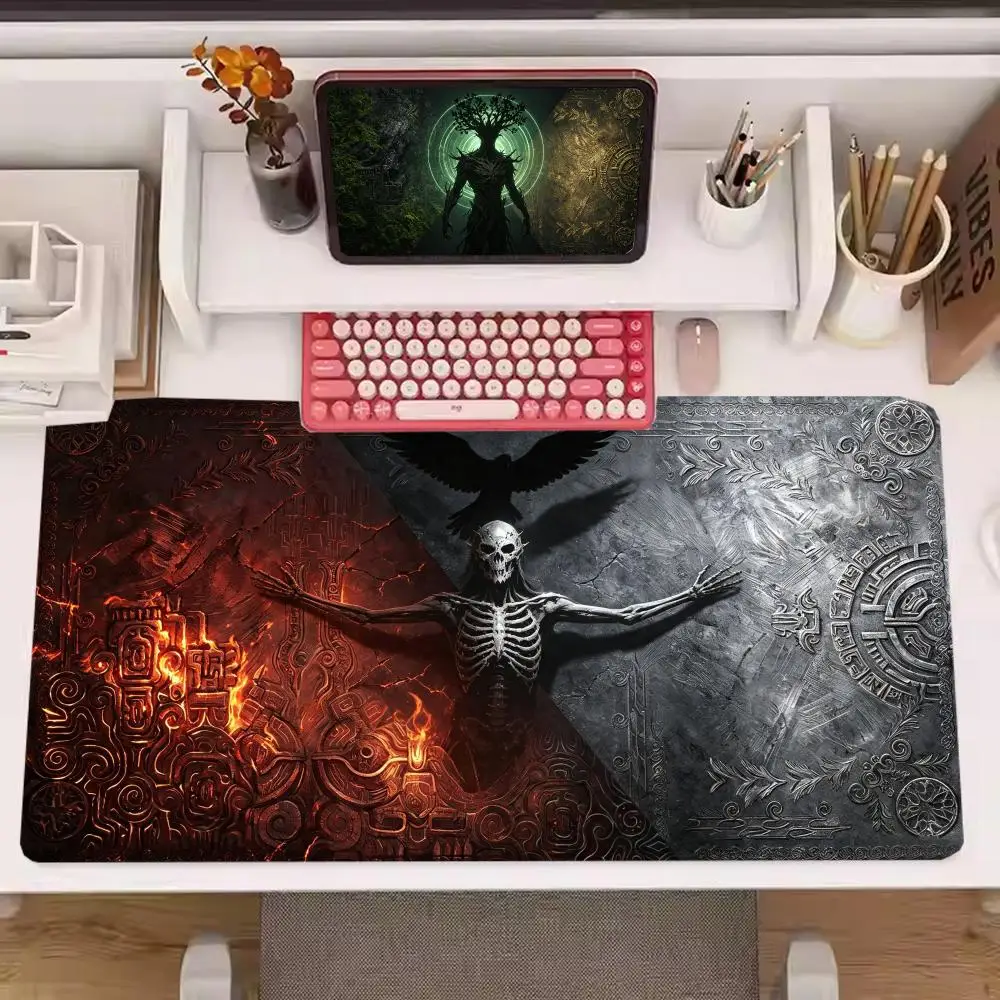 Epic Dark Figure Mouse Pads Antique Stone Texture Playmat Stylish Table Mat For Gaming And Office