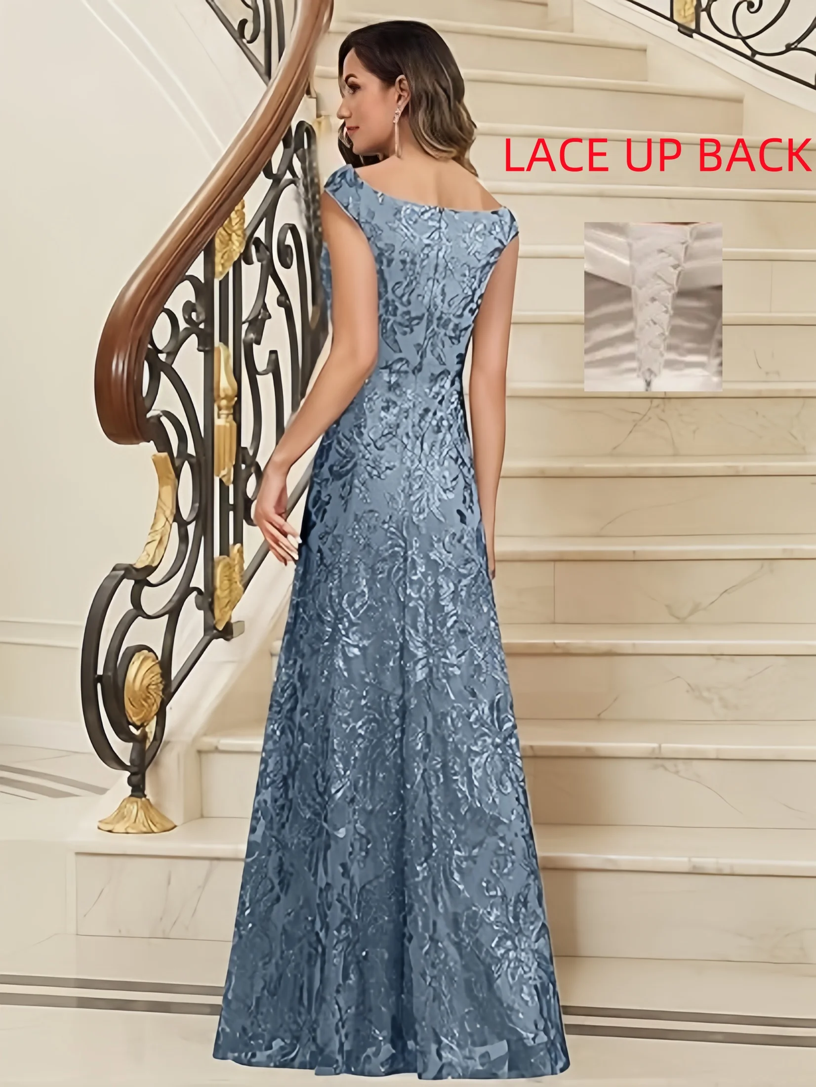 Mangas casquillo vestidos para madre del novio apliques de encaje de lentejuelas sirena vestidos de novia para madre vestido de noche Formal largo para mujer