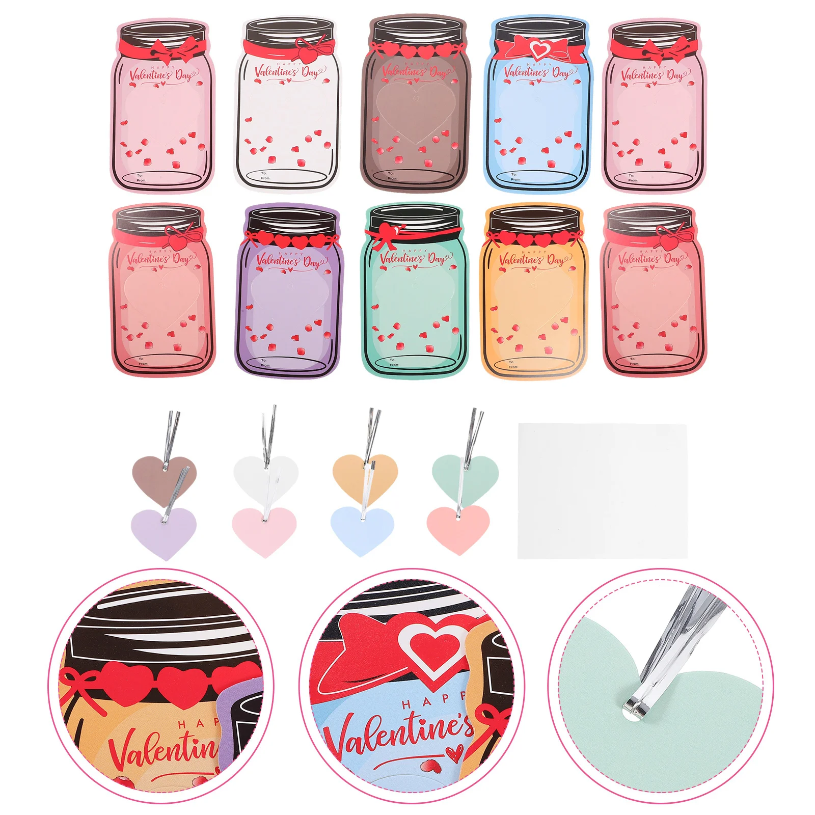 

48 Sets Styles Drift Bottle Greeting Cards DIY Valentine Gifts Diy Exchange Cards Kids Party Favors Classroom Exchange