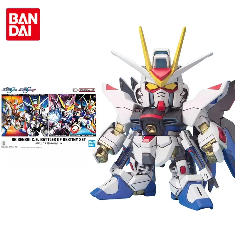 Bandai Original Gundam Model Kit Anime Figure SD BB SENSHI C.E. BATTLES OF DESTINY SET Action Figures Toys Gifts for Children