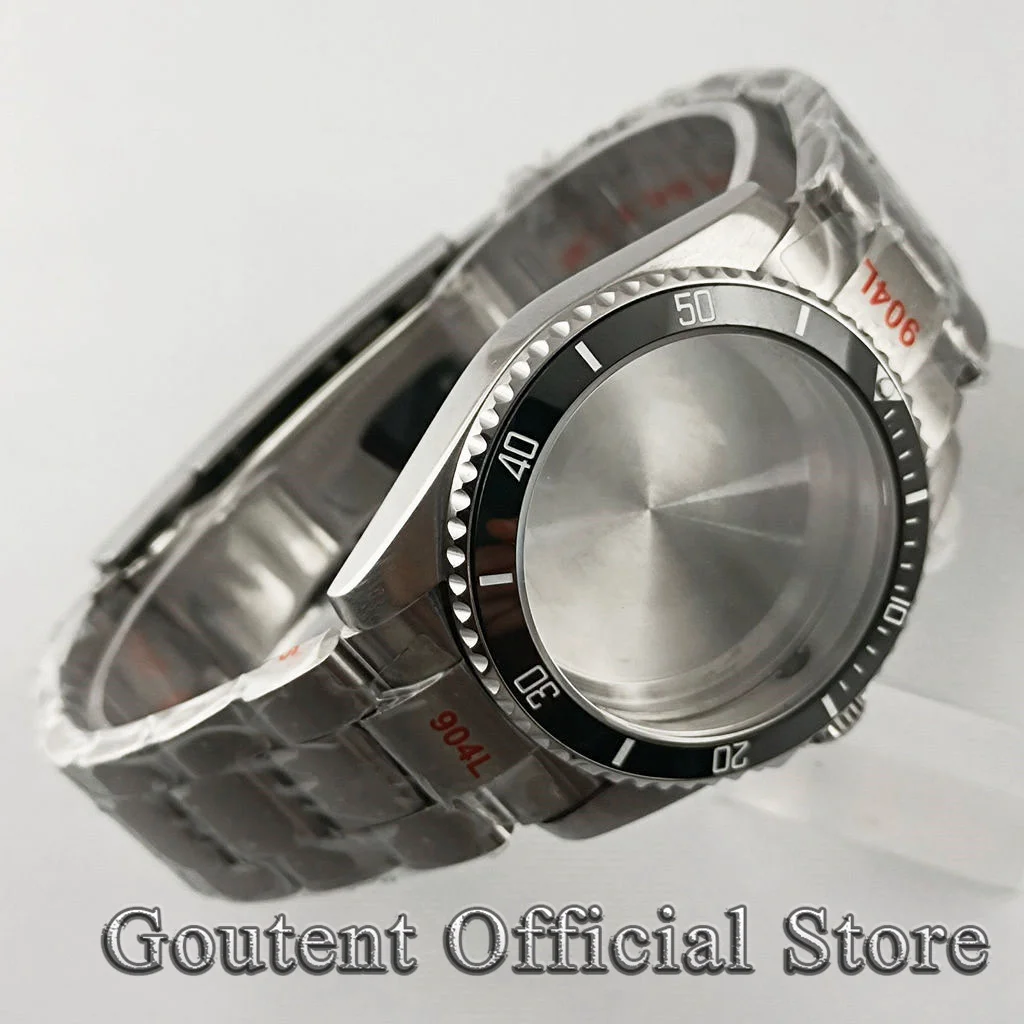 Goutent 36mm Sapphire Glass Watch Case Black Ceramic Bezel Fit NH34 NH35 NH36 ETA 2824 PT5000 ST2130 Automatic Movement