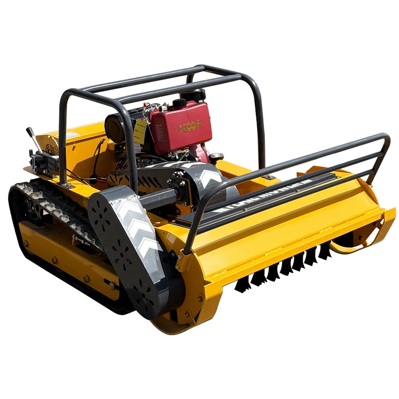 カスタマイズされた農場用フレール式芝刈り機 800mm 1000mm 1200mm RC家庭用ロボットディーゼル動力クローラー式芝刈り機（草刈り用）
