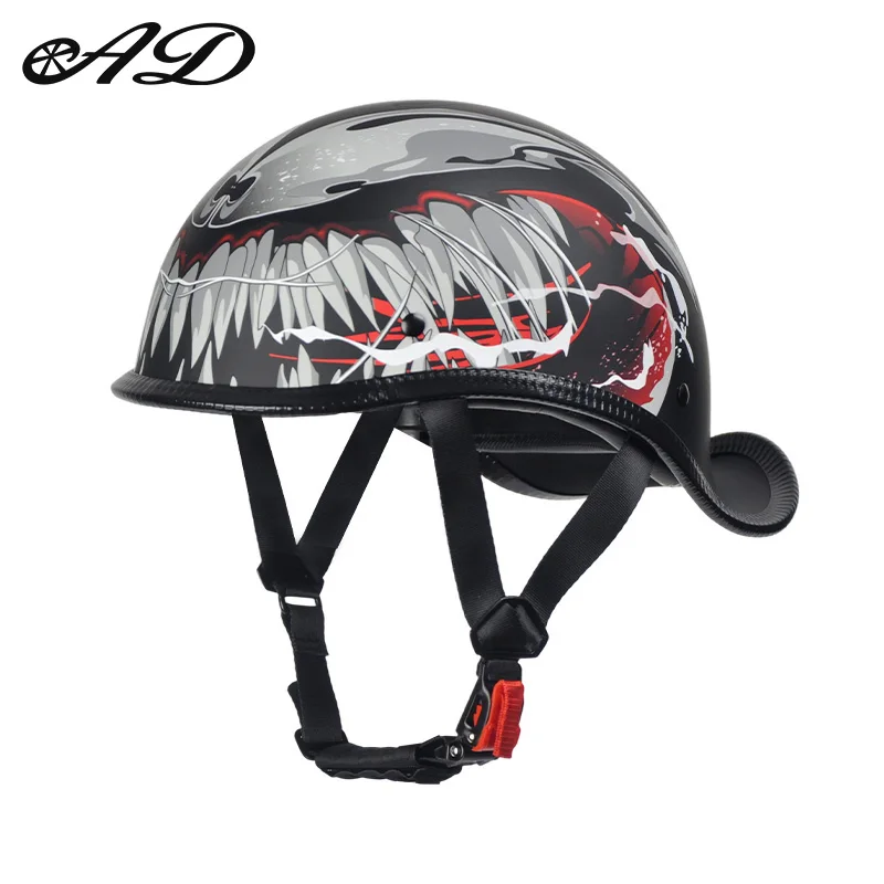 Motorcycle Half Face Retro Scoop Helmets Custom Factory Design with Comfortable Abs Lining Cycling Helmet Factory Wholesale
