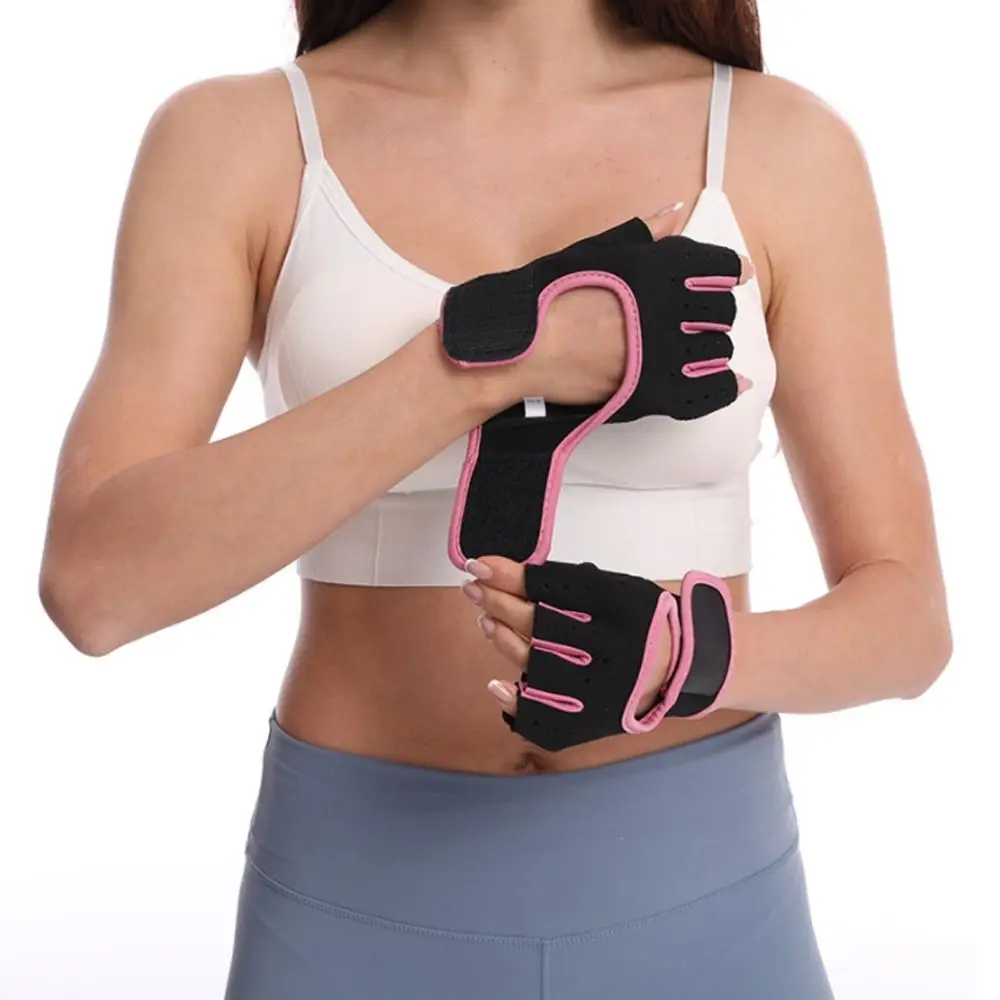 Finger Hollow Back Silicone Palm Bodybuilding Training Fitness Gym Mittens Dumbbells Gloves Weightlifting Gloves Fitness Gloves