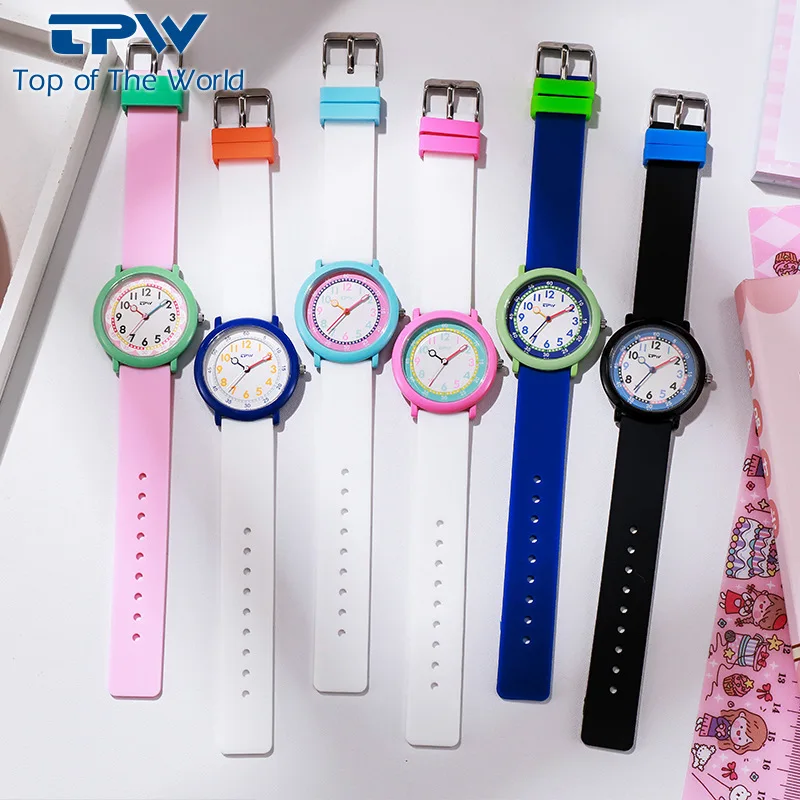 Colored Dial Children's Watch Leisure Glow Student Quartz Sports Outdoor Waterproof Exam Boy and Girl Watch Gift