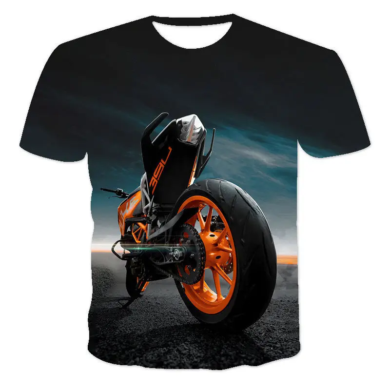 Latest Summer Motorcycle T-Shirt Men\'S 3D Cool Popular Series Printed Pattern Fashion Short-Sleeved Sports T-Shirt Men Clothing