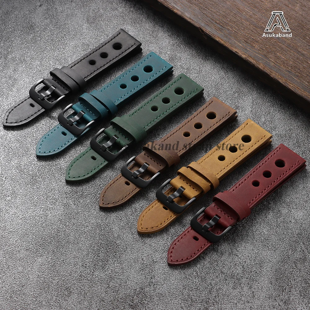 Retro Porous Leather Crazy Hor - Seiko Watches Smartwatch 评论和价格