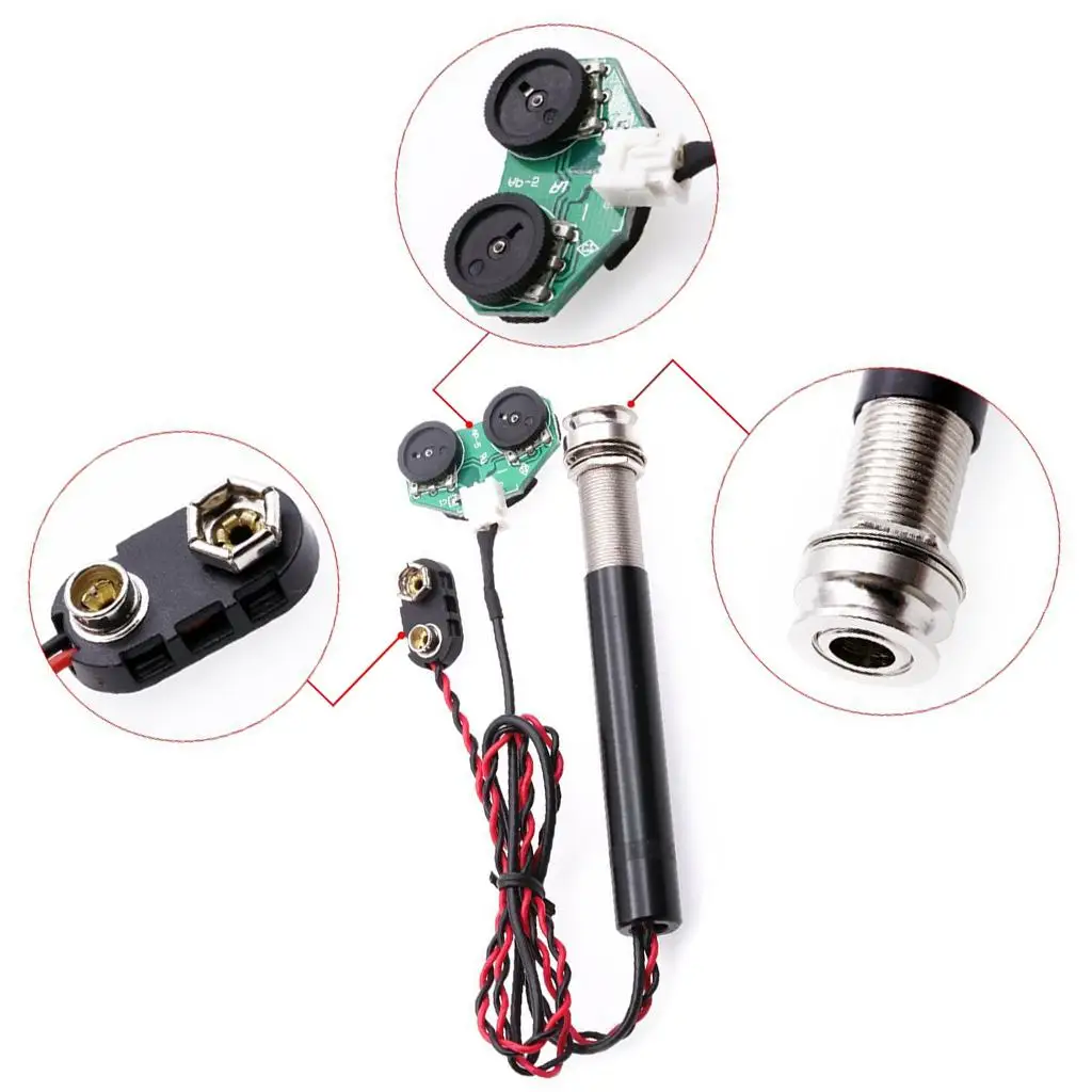 Picture 4: Endpin Jack Preamp Pickup Piezo Kit with Control Knob for Acoustic Guitar Audio Input Installation
