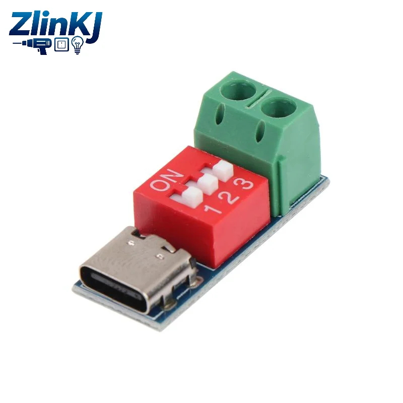 PD Trigger Module 5V-20V Adjustable DIP Switch Charger Tester Reliable for DIY Electronic Maintenance Home Repair