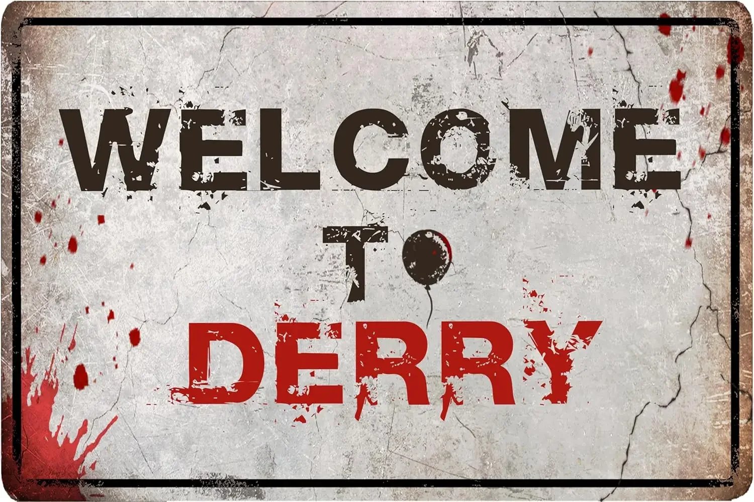 Flinelife Welcome To Derry Metallschild, Horrorfilmschilder, Spukhausdekoration – perfekt für Horrorfans