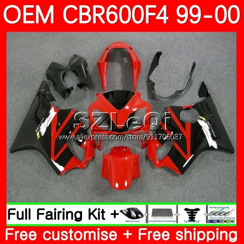 Injection + Decal For HONDA CBR 600F4 600CC Red black 600FS 600 F4 FS CC 29No.34 CBR600F4 99 00 CBR600 F4 1999 2000 Fairing﻿