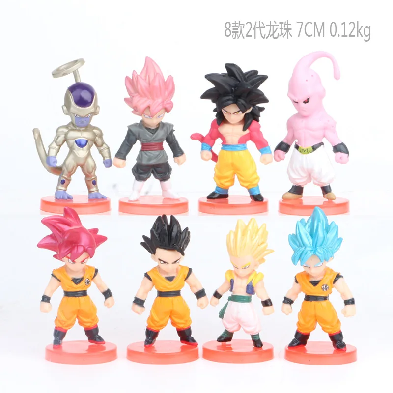 Figuras de acción de Dragon Ball Super Saiyan, Goku, Vegeta, muñecos de PVC DBZ, juguetes coleccionables hechos a mano, regalos para niños, 8 unidades por juego