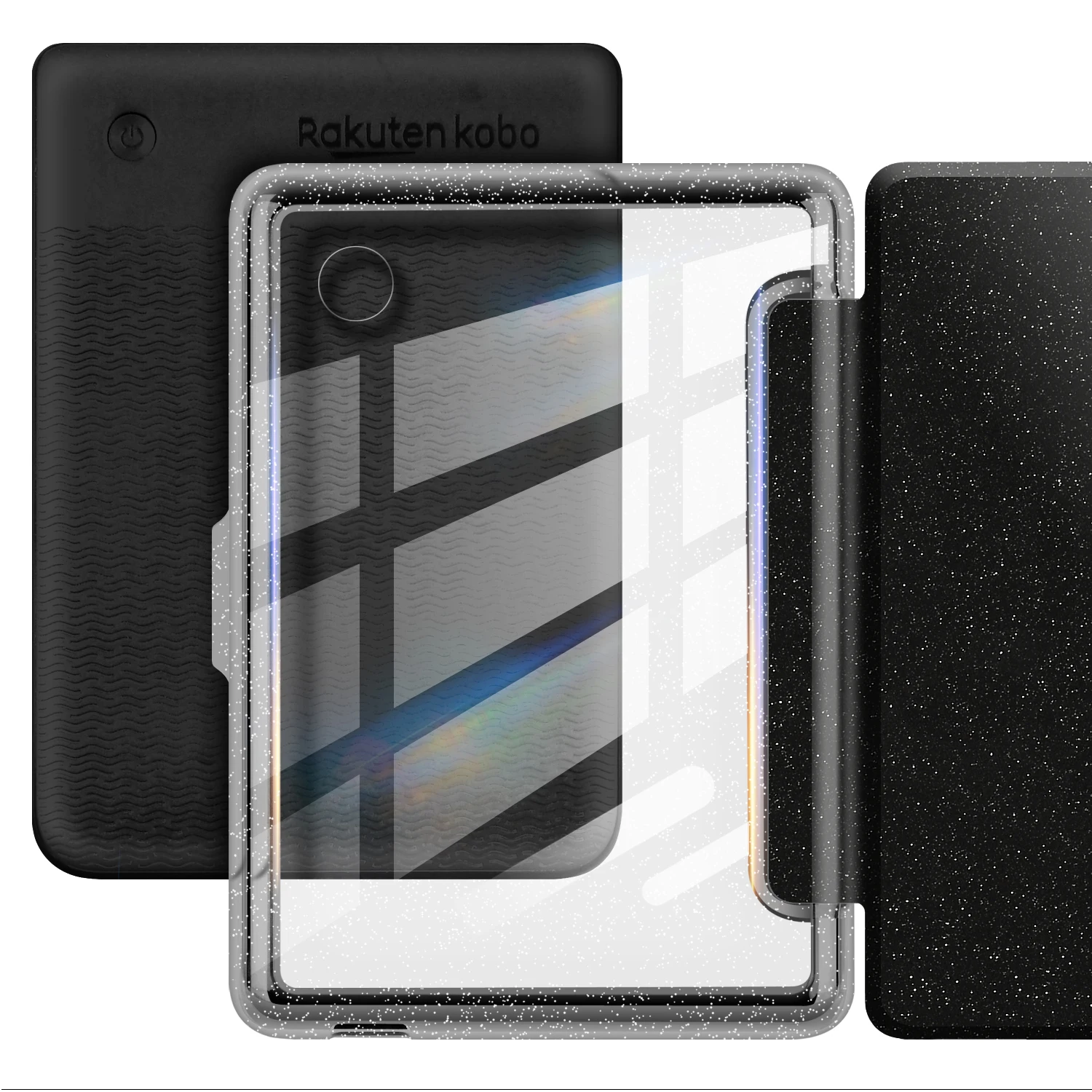 Acrylic Magnetic Slim Flip Case for Tolino Shine Color 2024 / Shine5 2024 / Shine4 6" EBook Glitter Transparent Back Smart Cover view 5