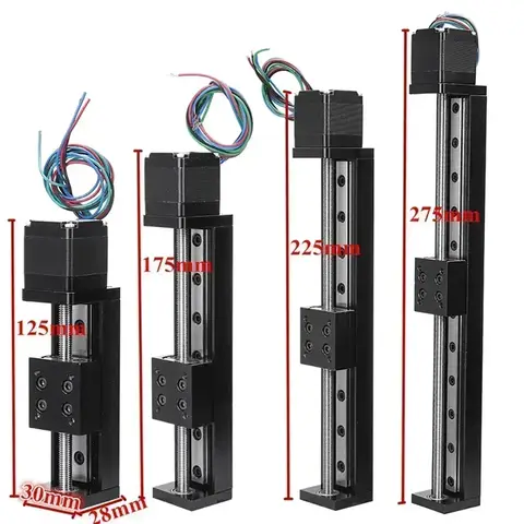 YunDuan T-type Motorized Linear Rail Stage Mini CNC Sliding Table X Y Z Axis Motor Linear Guide Rail Slide Table 50-300mm Stroke
