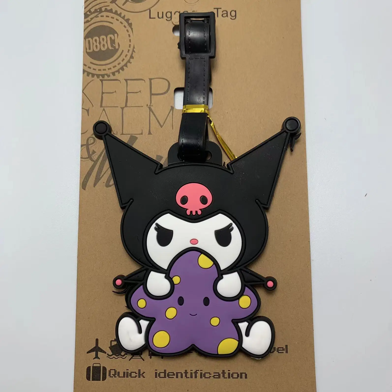 Etiqueta de equipaje de PVC, etiqueta portátil de dibujos animados, Kuromi Melody, accesorios de viaje, Maleta, venta al por mayor, gran oferta