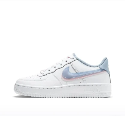 

Nike Air Force 1 Low "Double Swoosh" Белый/Синий/Розовый CW1574-100 | Синтетическая кожа с двойной маркировкой и прочной подошвой