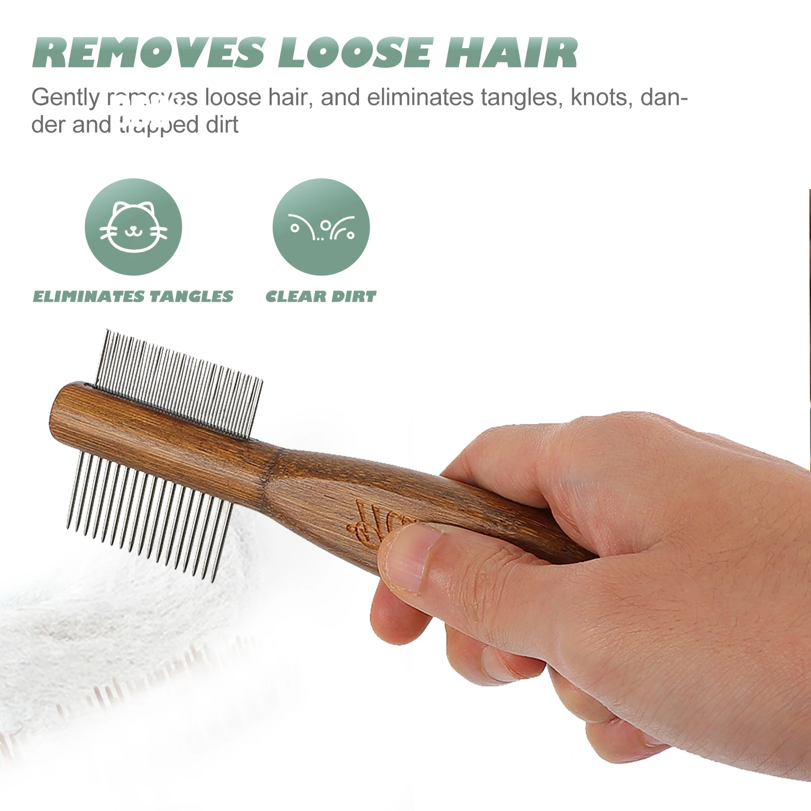 

1Pcs Double Row Pet Comb Durable Grooming Brush for Dog Cat Hair Shedding Removal Massage Cleaning Tool Pet Comb