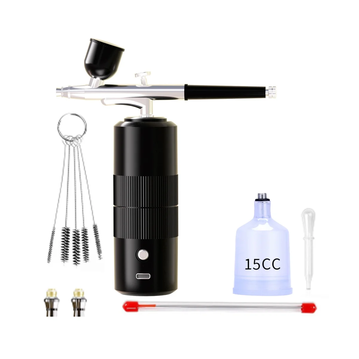 

Portable Rechargeable Wireless Airbrush with Compressor Double Action Spray Tools for Face Beauty Nail Art Tattoo(Black)