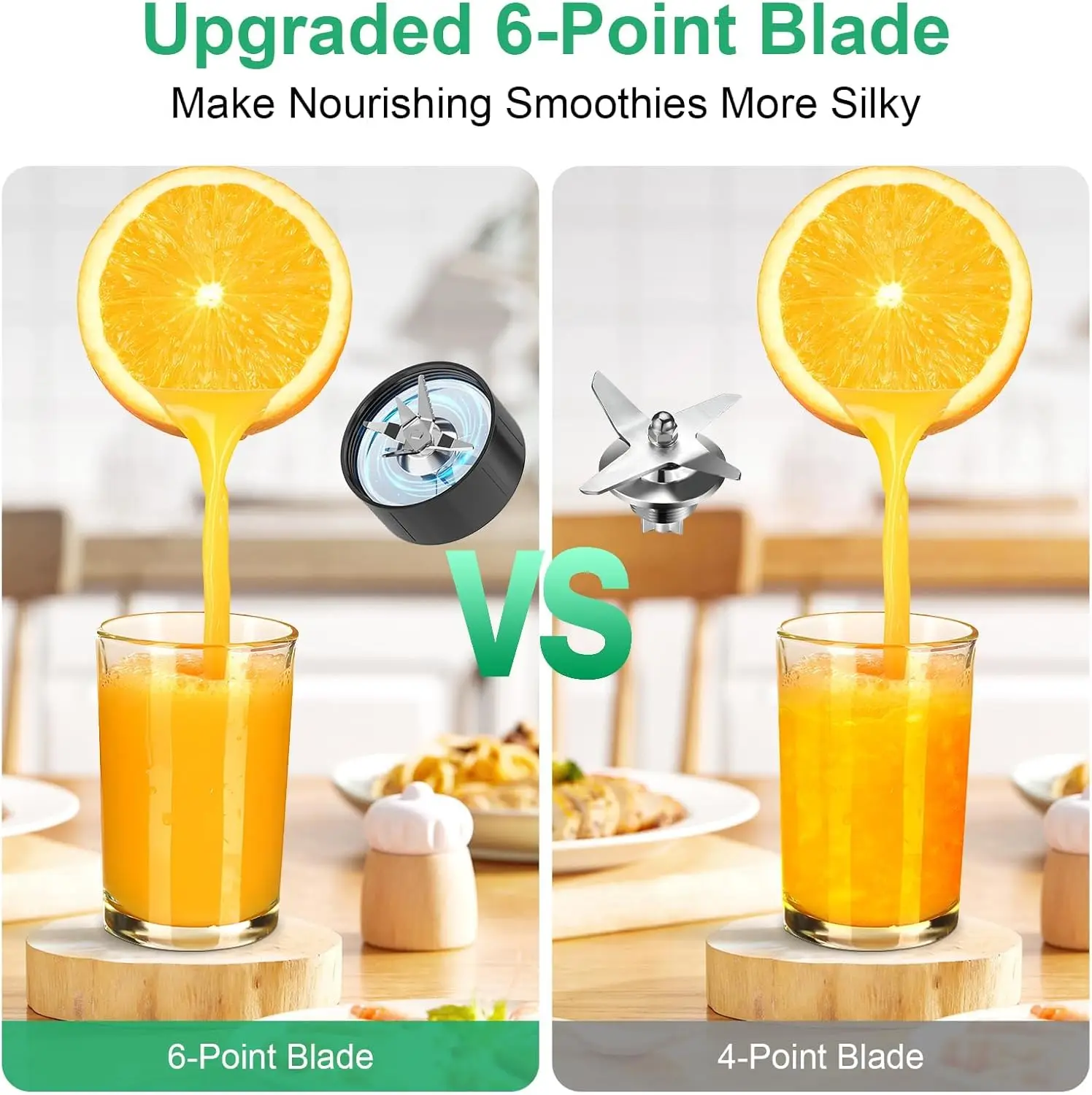 خلاط عصائر 1200 واط، خلاط شخصي للمخفوقات والعصائر، 13 قطعة مع خلاط محمول بكوب 22 أونصة للمطبخ Sm