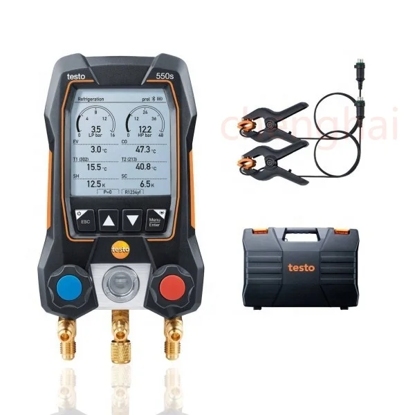 

Original Testo 550S 557S Digital Manifold Gauge With Testo 115i Clamp thermometer Testo Pressure Sensors